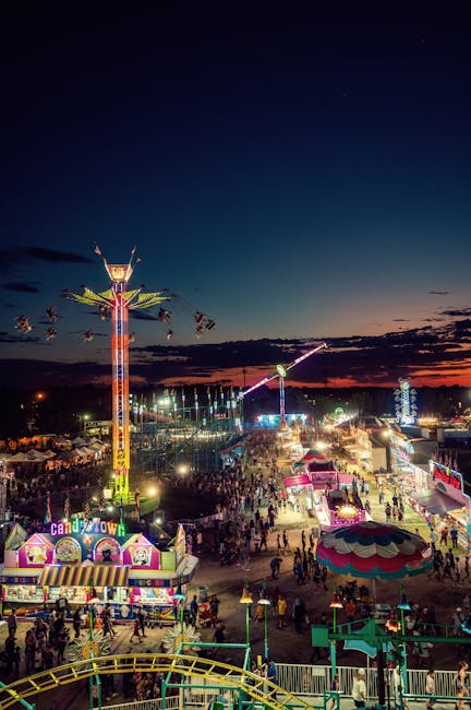 Exciting entertainment event with people playing games